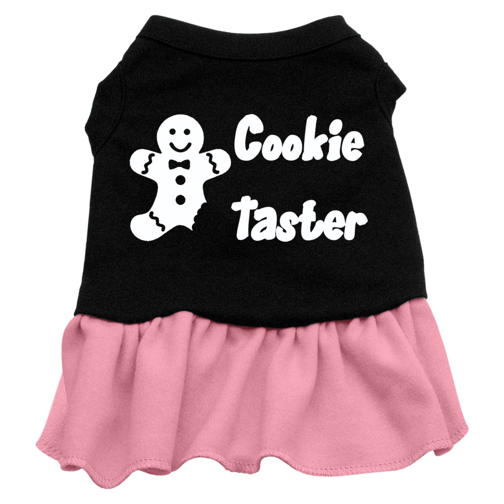 Cookie Taster Screen Print Dress Black with Pink Lg